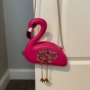 Betsey Johnson Pink Flamingo Crossbody Bag